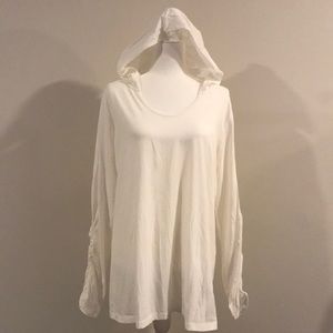 White Lucy Hoodie Tunic Top